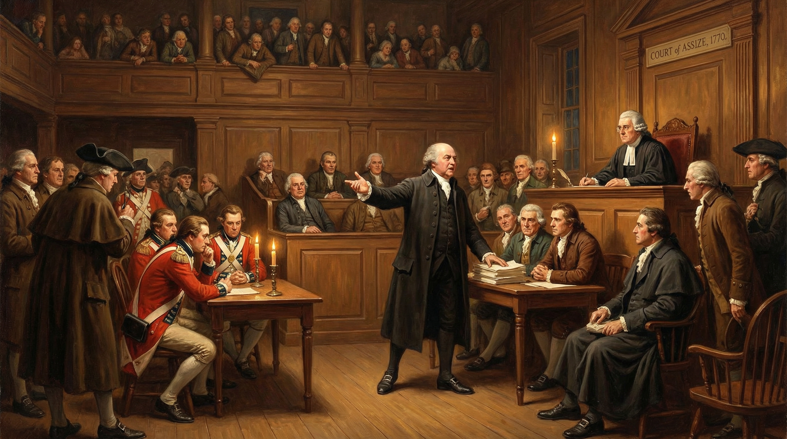 John Adams defending British soldiers at the Boston Massacre Trial, 1770